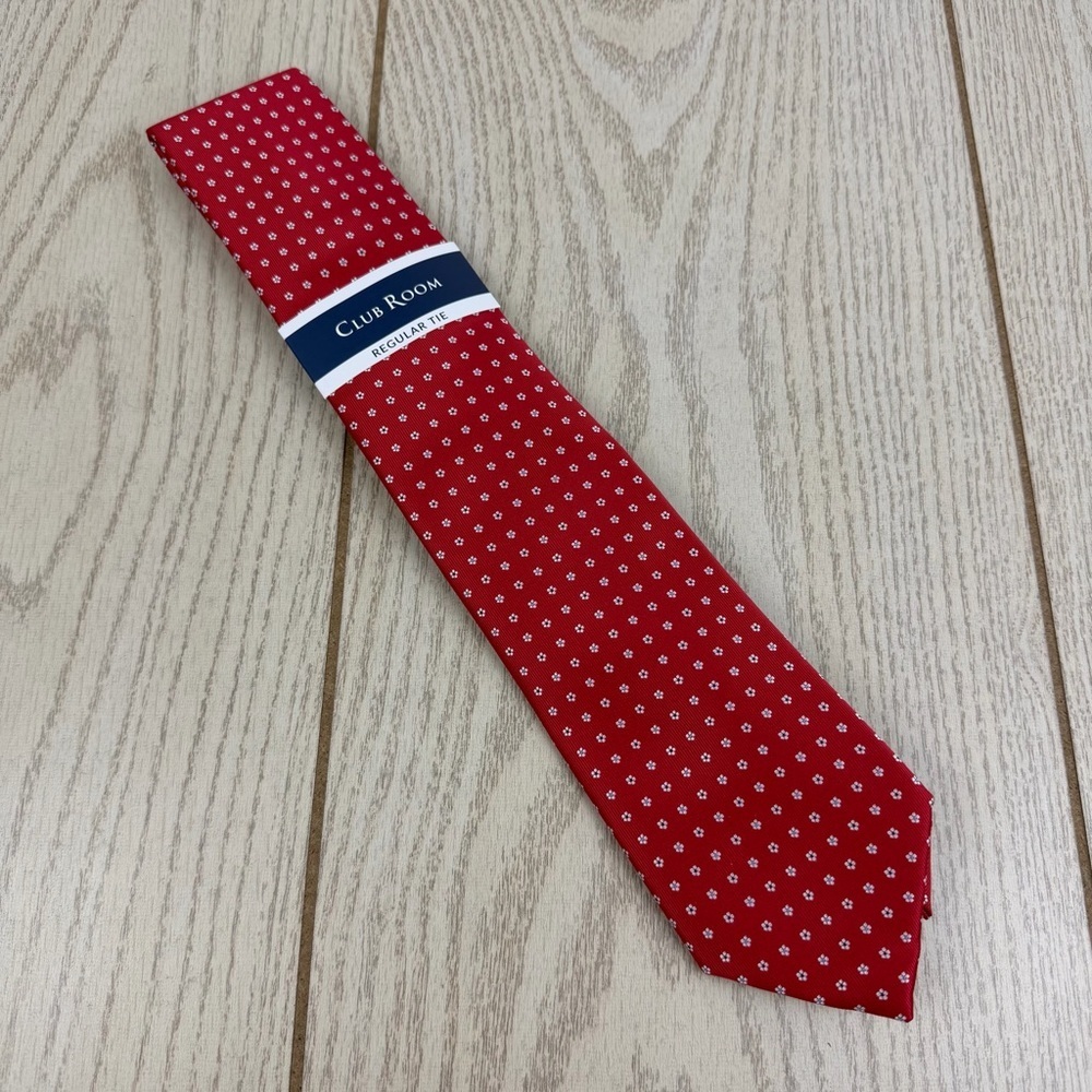806 Club Room Men's Tie Dooley Floral 600 Red $55 Polyester